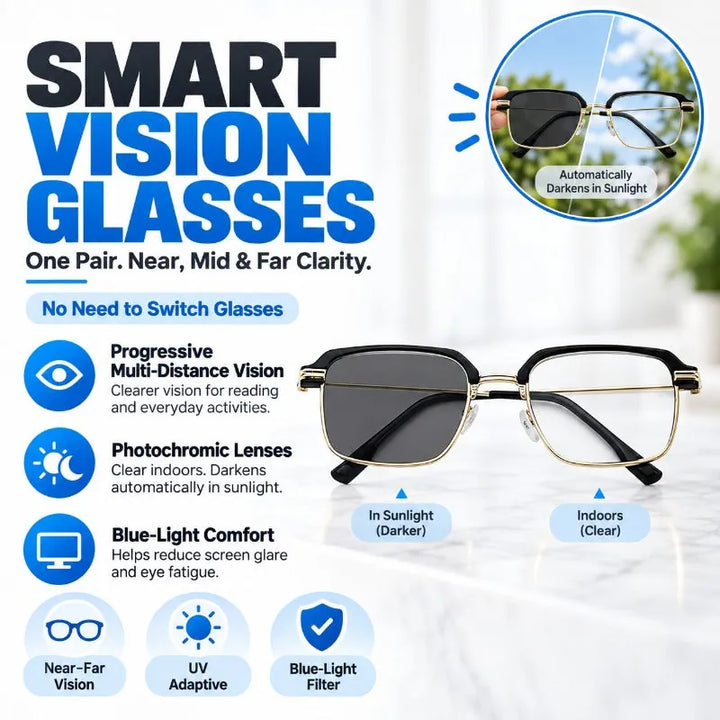 Adjustable Zoom Reading Glasses – Dial Your Magnification, Photochromic Lenses