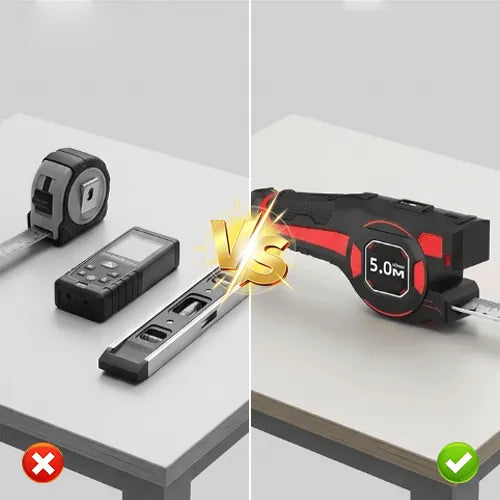Laser Tape Measure with Digital Level – 5m Steel, Type-C Rechargeable