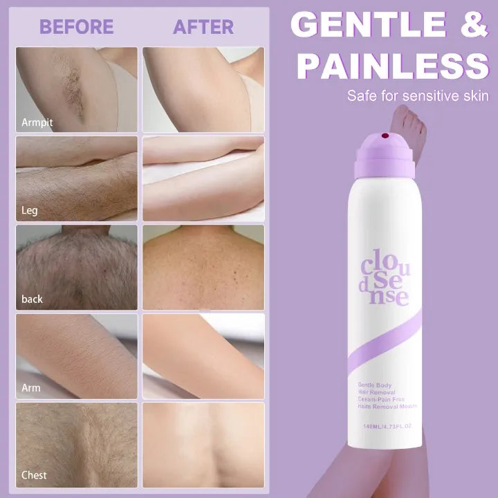 Gentle Pain-Free Hair Removal Mousse &amp; Cream for Smooth Body Skin