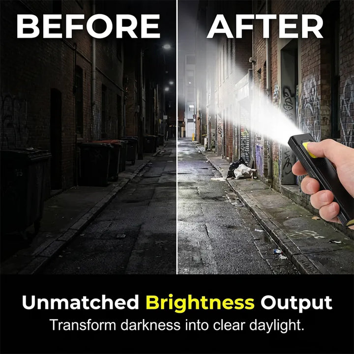 Magnetic Hands-Free Work Light - Dual Mode LED &amp; COB, Ultra-Light Clip