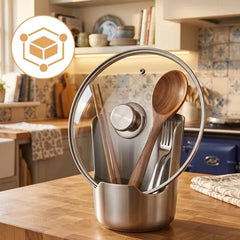 304 Stainless Steel Pot Lid &amp; Ladle Holder – Countertop Drip Catcher