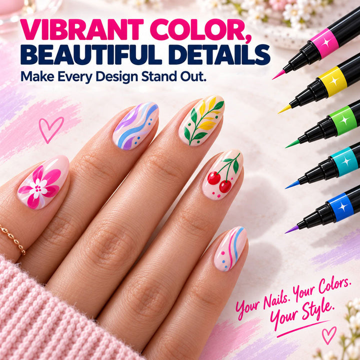 💅🎨 40% OFF! 24-Color Dual-Tip Nail Art Pens ✨ DIY Your Own Halloween, Christmas &amp; Everyday Nail Designs 🎃🎄