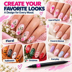 💅🎨 40% OFF! 24-Color Dual-Tip Nail Art Pens ✨ DIY Your Own Halloween, Christmas &amp; Everyday Nail Designs 🎃🎄