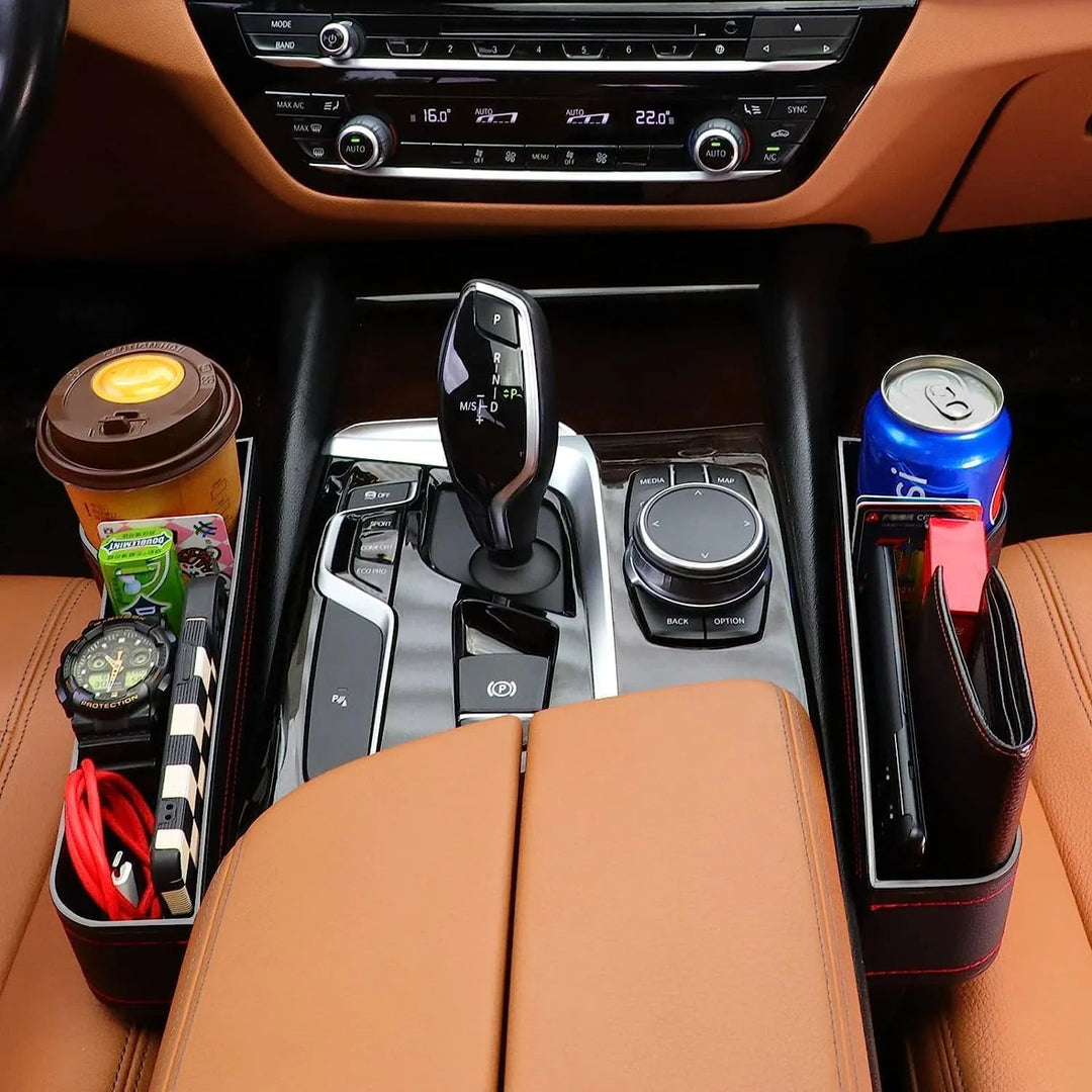 PU Leather Car Seat Gap Organizer, Fill the Console Gap
