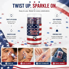 Twist-Up Glitter Stick — Swipe-On Sparkle for Face, Hair &amp; Body