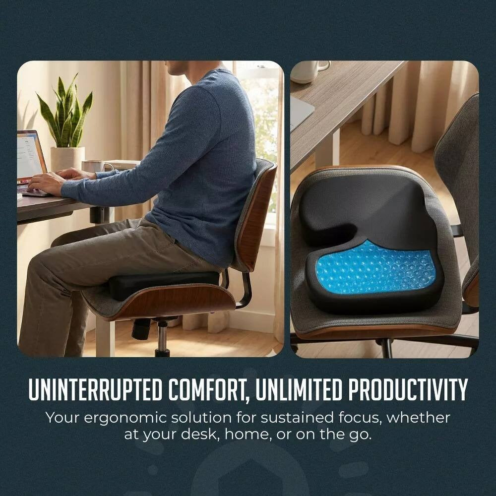 Best Gel Memory Foam Seat Cushion for Tailbone &amp; Sciatica Pain Relief