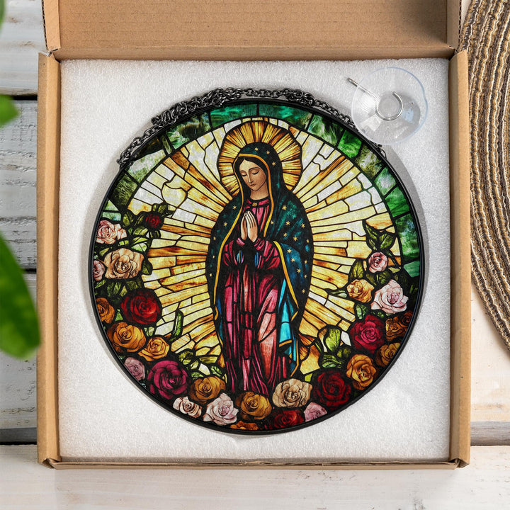 Lady of Guadalupe Stained Glass Suncatcher - Velloraco