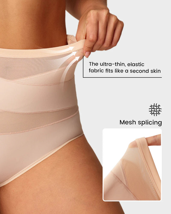 (Buy 1 Get 3)High-Waist Cross Tummy Control Panties – Plus-Size Friendly