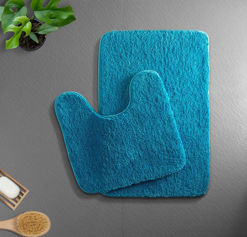 VeluSoft Plush Microfiber Bath Mat | Quick-Absorbing, Non-Slip Bathroom Rug for Comfort and Safety - Turquoise