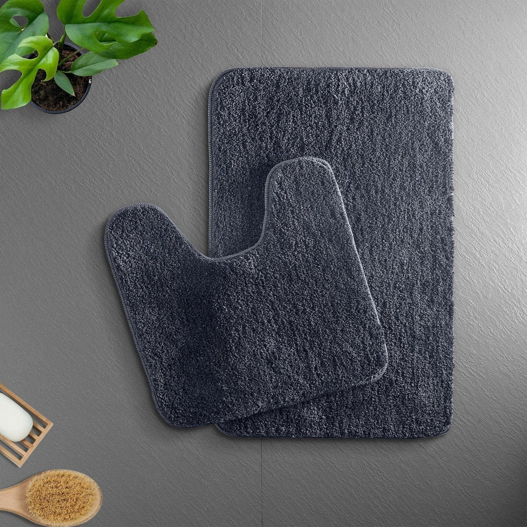 VeluSoft Plush Microfiber Bath Mat | Quick-Absorbing, Non-Slip Bathroom Rug for Comfort and Safety - Anthracite Gray