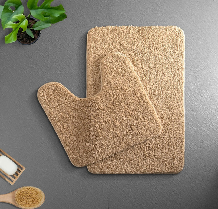 VeluSoft Plush Microfiber Bath Mat | Quick-Absorbing, Non-Slip Bathroom Rug for Comfort and Safety - Gold