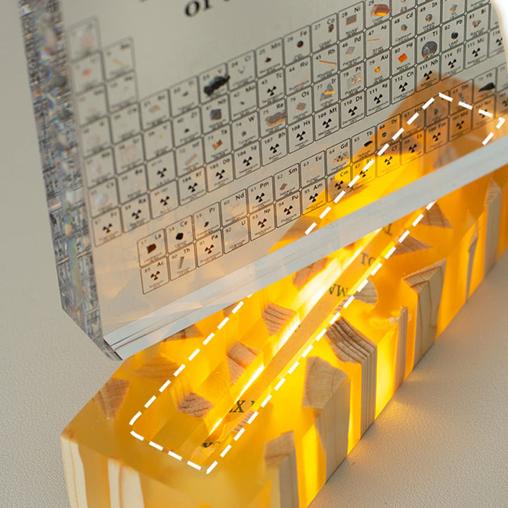 Real Element Periodic Table with LED Base: Premium Desktop Science Museum &amp; Gift - Velloraco