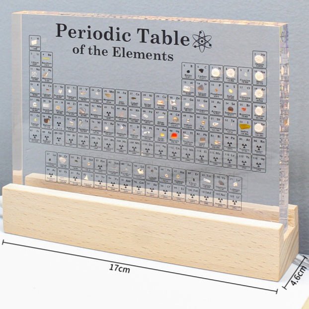 Real Element Periodic Table with LED Base: Premium Desktop Science Museum &amp; Gift - Velloraco