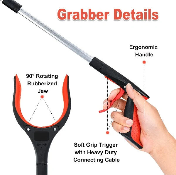 32-Inch Foldable Reacher Grabber Tool with Magnetic Rotating Jaw