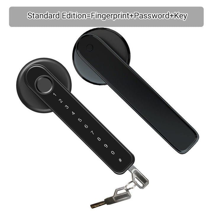 Fingerprint Smart door lock handle with Bluetooth APP control - Black