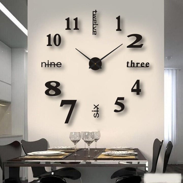Unique Black Wall Clock | Innovative Design, Quartz Movement &amp; Ideal for Home Decor - Velloraco