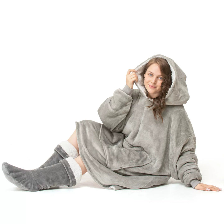 Oversized Fleece Hoodie Blanket — variant-grey