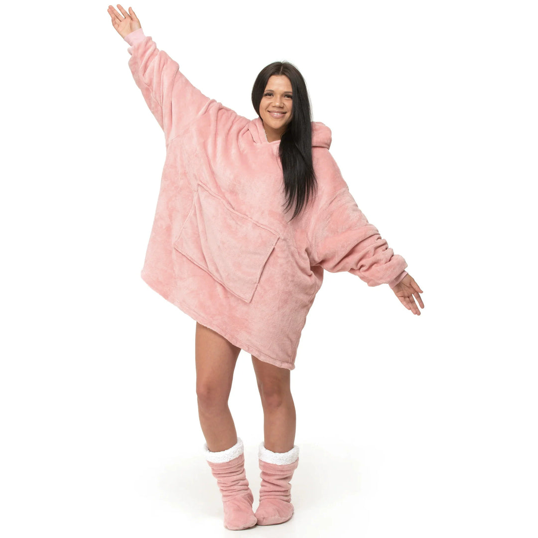 Oversized Fleece Hoodie Blanket — variant-pink