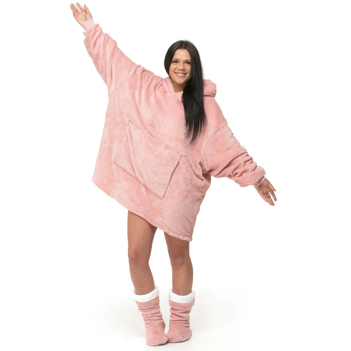 Oversized Fleece Hoodie Blanket — variant-pink
