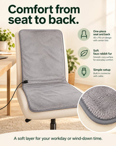 USB Heated Seat &amp; Back Pad — Faux Fur, 45 × 110 cm 02-comfort