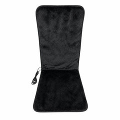 USB Heated Seat &amp; Back Pad — Faux Fur, 45 × 110 cm — variant-black