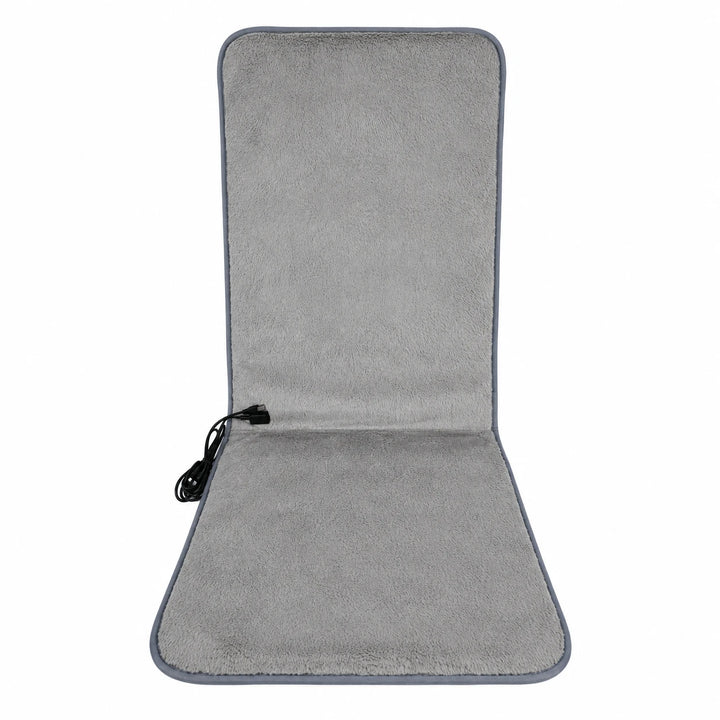 USB Heated Seat &amp; Back Pad — Faux Fur, 45 × 110 cm — variant-grey
