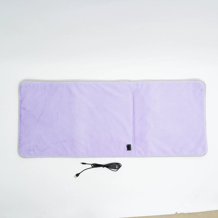 USB Heated Seat &amp; Back Pad — Faux Fur, 45 × 110 cm — variant-purple