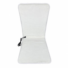 USB Heated Seat &amp; Back Pad — Faux Fur, 45 × 110 cm — variant-white