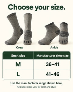 Merino Wool Blend Socks — Crew &amp; Ankle 04-size