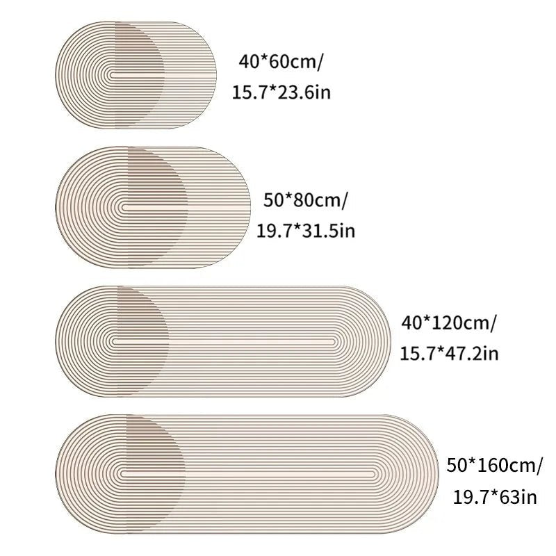 Velloraco | Kitchen Mat Super Absorbent | Non - Slip &amp; Washable | Diatomite Design | Oval &amp; Long Shape | Comfort Rug for Kitchen &amp; Bathroom - Velloraco
