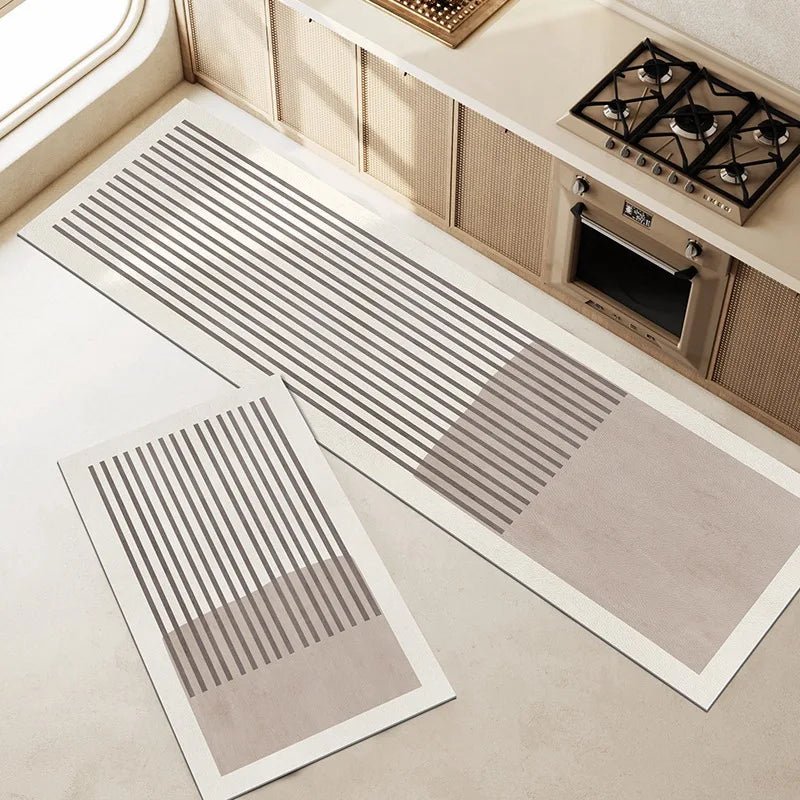 Velloraco | Kitchen Mat Super Absorbent | Non - Slip & Washable | Diatomite Design | Oval & Long Shape | Comfort Rug for Kitchen & Bathroom - Velloraco
