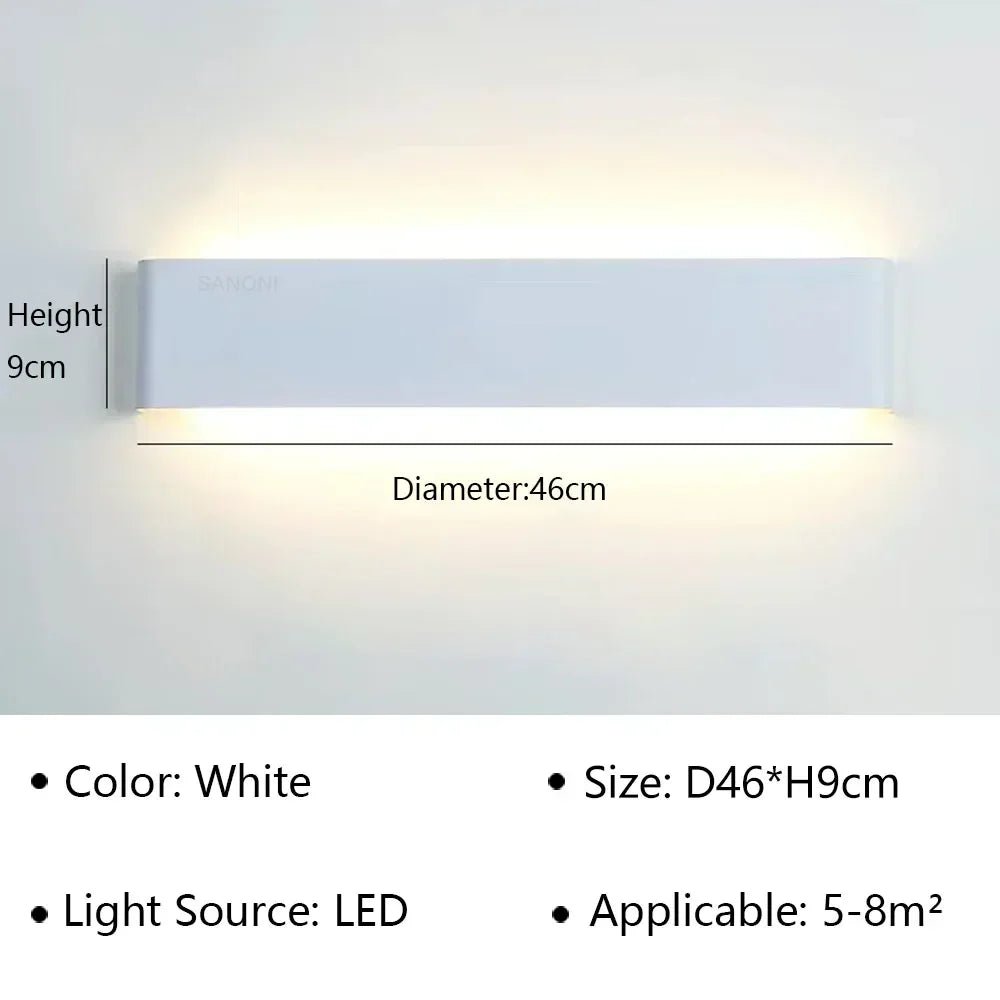 Velloraco Modern LED Wall Lamp | Stylish Design | Warm White Light for Bedroom, Hallway &amp; Bathroom - Velloraco