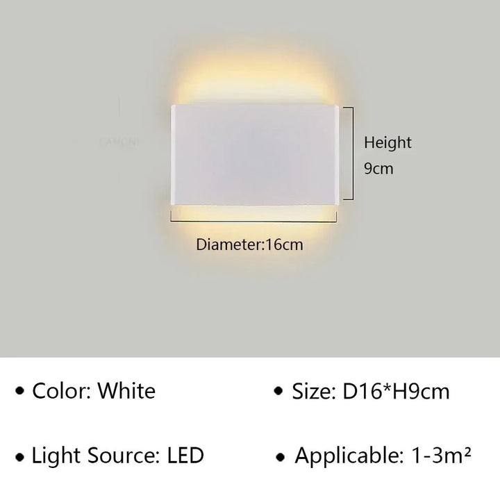 Velloraco Modern LED Wall Lamp | Stylish Design | Warm White Light for Bedroom, Hallway &amp; Bathroom - Velloraco