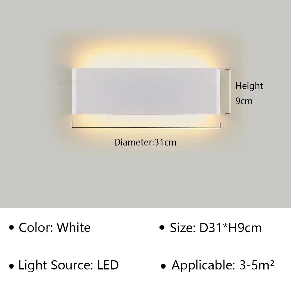 Velloraco Modern LED Wall Lamp | Stylish Design | Warm White Light for Bedroom, Hallway & Bathroom - Velloraco