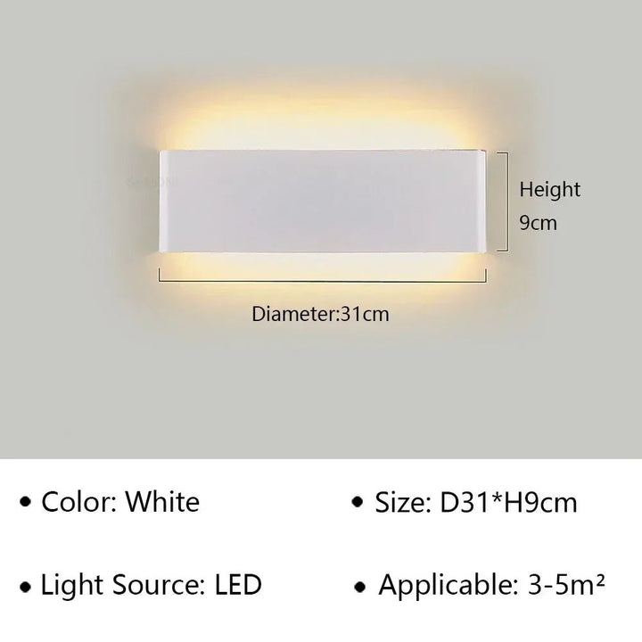 Velloraco Modern LED Wall Lamp | Stylish Design | Warm White Light for Bedroom, Hallway &amp; Bathroom - Velloraco