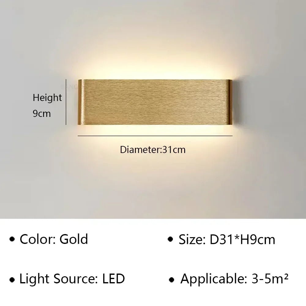 Velloraco Modern LED Wall Lamp | Stylish Design | Warm White Light for Bedroom, Hallway &amp; Bathroom - Velloraco