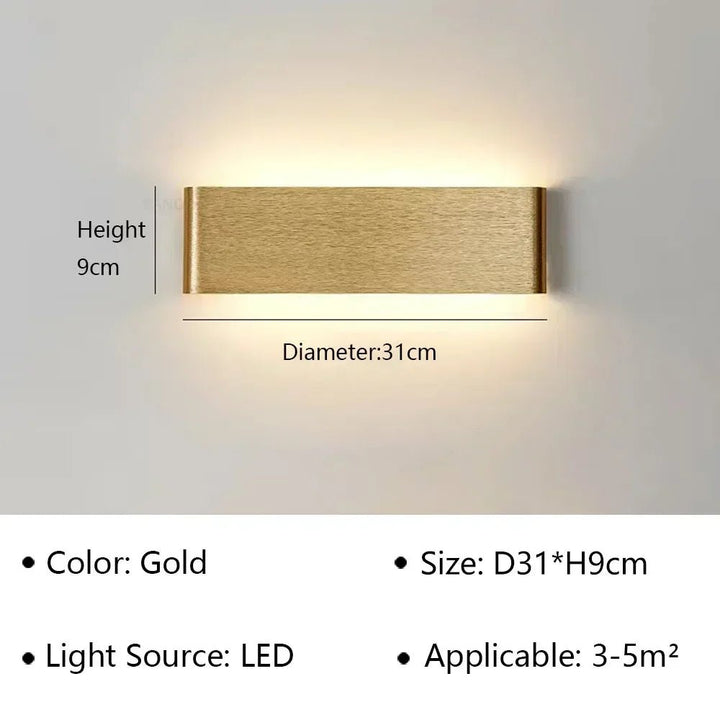 Velloraco Modern LED Wall Lamp | Stylish Design | Warm White Light for Bedroom, Hallway &amp; Bathroom - Velloraco