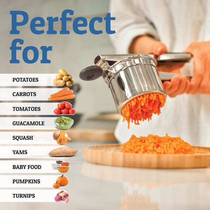 Velloraco Pro Stainless Steel Potato Masher 15oz | Extra Large Capacity | For Mashed Potatoes, Vegetables &amp; Fruits | Lump - Free &amp; Durable - Velloraco