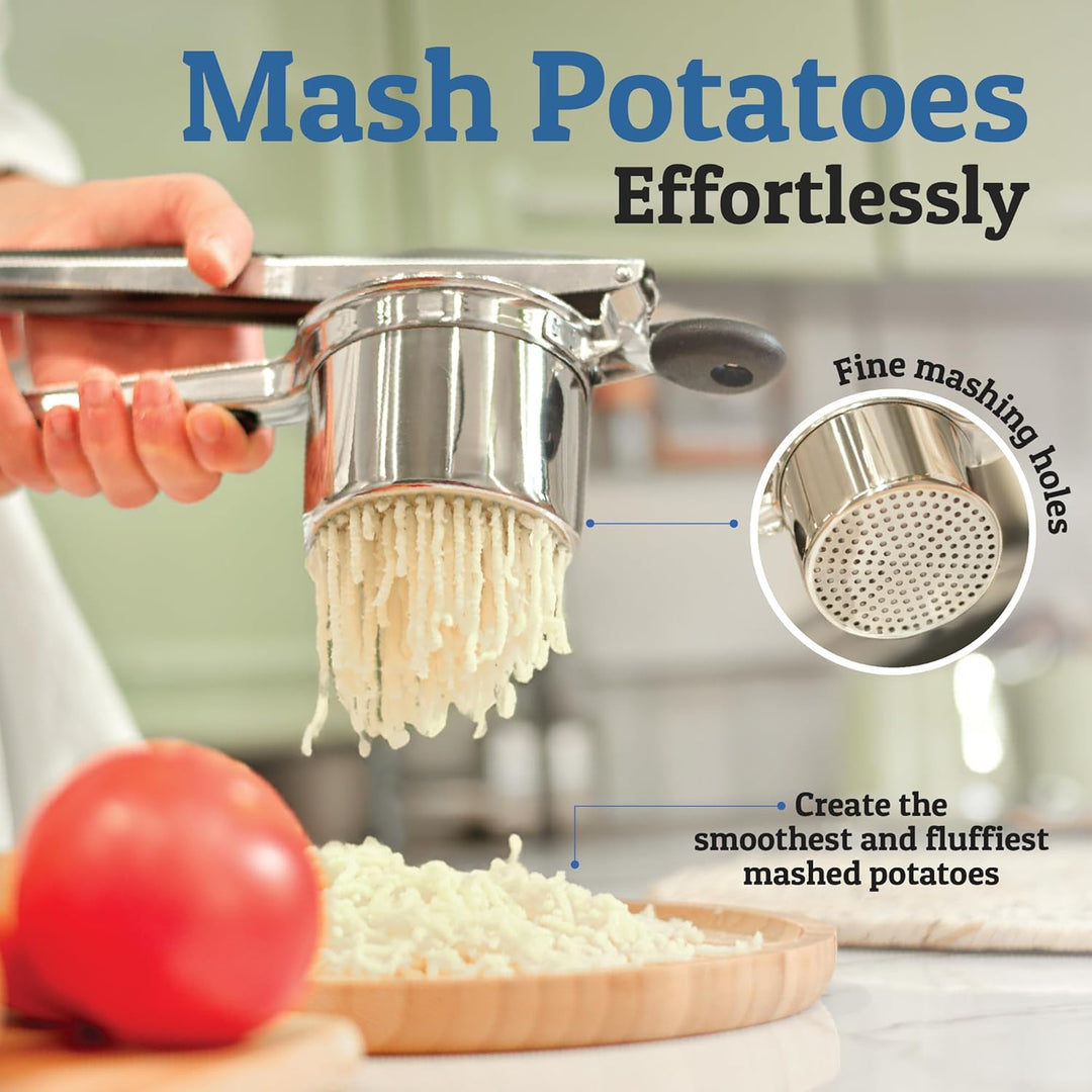 Velloraco Pro Stainless Steel Potato Masher 15oz | Extra Large Capacity | For Mashed Potatoes, Vegetables &amp; Fruits | Lump - Free &amp; Durable - Velloraco
